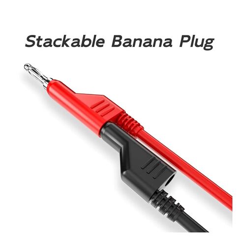 4 مللي متر التوصيل إلى التمساح كليب اختبار الرصاص كابل مرن 2 قطعة الأحمر والأسود 3.3 قدم/1 متر in Kuwait