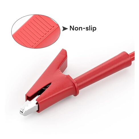 4 مللي متر التوصيل إلى التمساح كليب اختبار الرصاص كابل مرن 2 قطعة الأحمر والأسود 3.3 قدم/1 متر in Kuwait