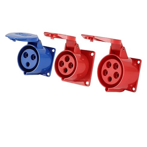 5/10 قطعة موصل قابس صناعي 220 فولت/380 فولت/415 فولت، 16A/32A/63A/125A، IP44/IP67 قابس لوحة (32A مثبت على الحائط، 5 PCS_4P) in Kuwait