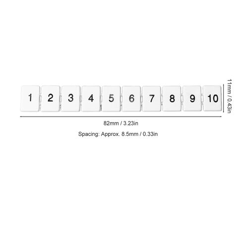 100PCS Terminal Marker Strip Blocks Labels MarkingHeat Nylon Terminal Blocks LabelsMarkers Bar Clear Visible Numbered Assembly in Saudi Arabia