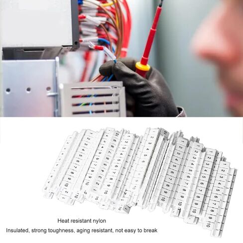 100PCS Terminal Marker Strip Blocks Labels MarkingHeat Nylon Terminal Blocks LabelsMarkers Bar Clear Visible Numbered Assembly in Saudi Arabia