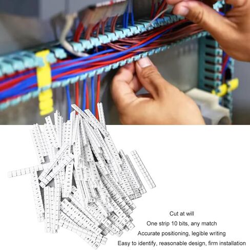 100PCS Terminal Marker Strip Blocks Labels MarkingHeat Nylon Terminal Blocks LabelsMarkers Bar Clear Visible Numbered Assembly in Saudi Arabia