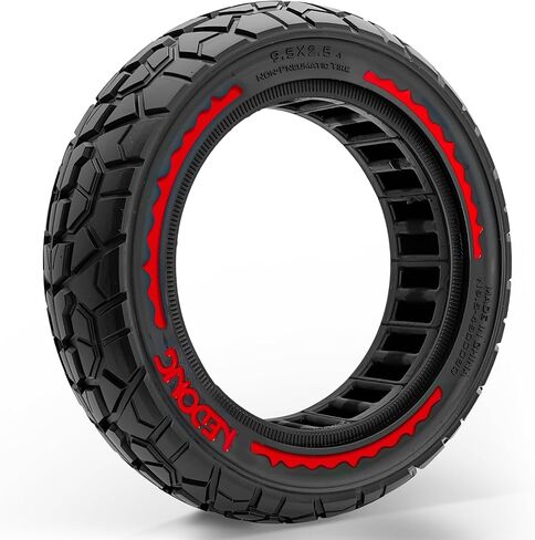 9.5x2.5 Off-road Solid Tire, Fit for NIU KQi3 Pro/Max/Sport Electric Scooter, Puncture-Free, Hassle-Free Maintenance - Anti-Skid, Shockproof 9.5 x 2.50 inch Tubeless Tire, Black in Saudi Arabia