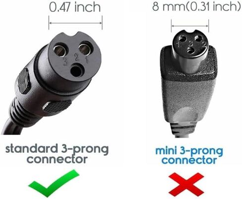 T POWER 3-Prong 54.6V ~ 58.8V شاحن MotoTec Pro MT-Dirt-Pro-1500، MT-1500W-Pro، MT-Pro-DB Varla Pegasus Eagle One دراجات كهربائية سكوتر LS-018C20-5452000 الفئة 2 سلك إمداد الطاقة in Saudi Arabia