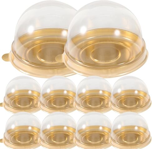 Cabilock 50Pcs Mini Cake Containers, Clear Plastic Small Cupcake Boxes with Dome Lids, Individual Baking Packing Box for Egg-Yolk Puff Muffin Mooncake Pastries in Saudi Arabia