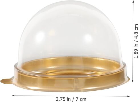 Cabilock 50Pcs Mini Cake Containers, Clear Plastic Small Cupcake Boxes with Dome Lids, Individual Baking Packing Box for Egg-Yolk Puff Muffin Mooncake Pastries in Saudi Arabia