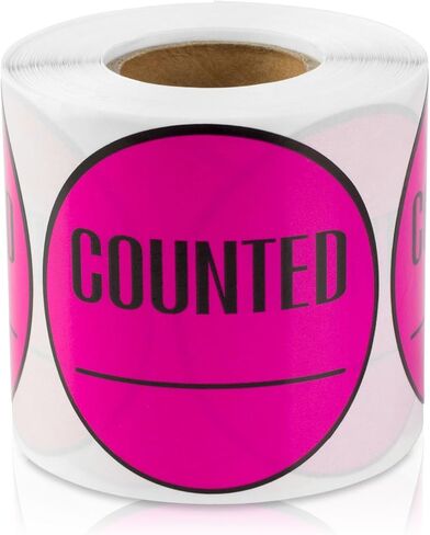 Write-On Counted Labels (300 Labels Per Roll, 1 Roll - 2 inch, Circle Dot, Green) Inventory Control Stickers for Counting OR Warehouse Organization in Saudi Arabia