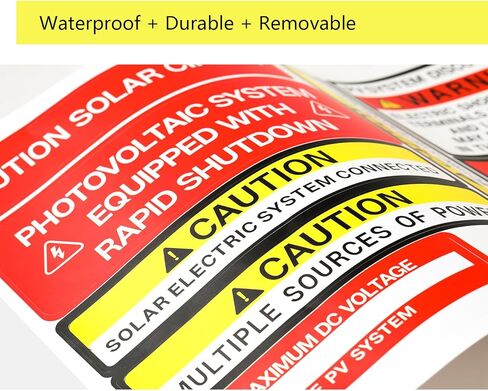 Photovoltaic Solar System Installer Label Kit | 2020 | 2017 Code | Electrical Panel Safety Stickers | PV Power Source Warning Set | Caution Solar Circuit | Outdoor Durability (5 Set of 48 Pack) in Kuwait