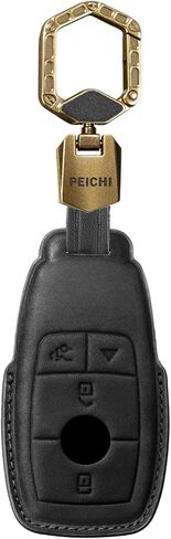 Key Fob Cover Compatible for 2017-2023 E Class 2019-2023 A Class S G CLA CLS CLK GLC AMG Full Protection Key Case Shell Remote Key (D4-Black) in Saudi Arabia
