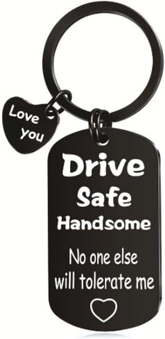 Drive Safe Keychain for Him, Father's Day Gifts for Husband, Birthday Valentine's Day Gift Ideas for bf, Man Key chain in Saudi Arabia