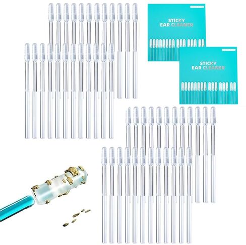 48 Pcs Sticky Ear Wax Removal Kit, 2025 Reusable Soft Adhesive Ear Pick Set with Storage Box, Gentle Ear Cleaner Accessory for Kids & Adults in Saudi Arabia
