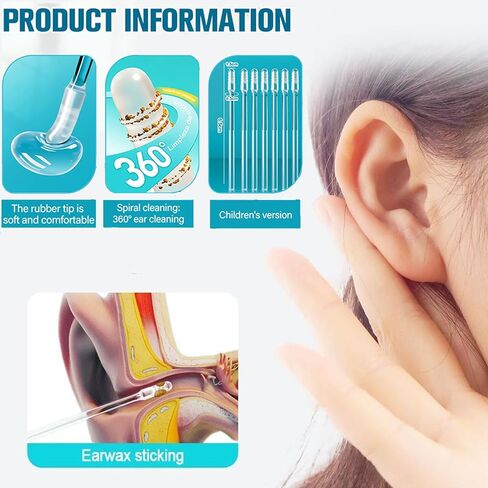 48 Pcs Sticky Ear Wax Removal Kit, 2025 Reusable Soft Adhesive Ear Pick Set with Storage Box, Gentle Ear Cleaner Accessory for Kids & Adults in Saudi Arabia
