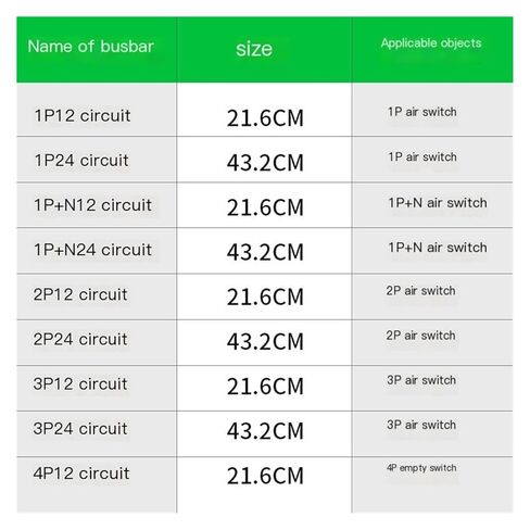 قاطع دائرة بسبار، كتلة طرفية لمفتاح الهواء، DPN مزدوج للدخل والخروج، 12 شريط توصيل نحاسي in Kuwait