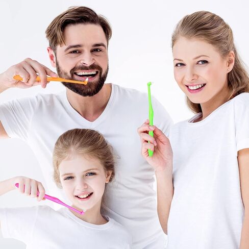 فرشاة أسنان Ouligay 4 قطع للكبار، فرشاة نهاية Tuft، فرشاة أسنان واحدة معنقدة لتقويم الأسنان للأقواس، رأس صغير فرشاة بين الأسنان لتنظيف التفاصيل in Kuwait