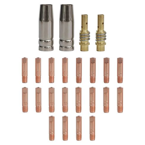 24PCS for 15AK Welding Accessory Kit Contact Tips and Gas Nozzles for MIG Torch Compatible with MB15 Copper Brass Components in Saudi Arabia