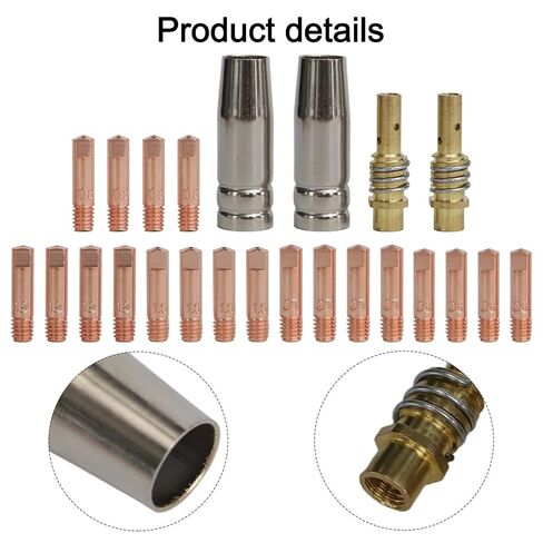 24PCS for 15AK Welding Accessory Kit Contact Tips and Gas Nozzles for MIG Torch Compatible with MB15 Copper Brass Components in Saudi Arabia
