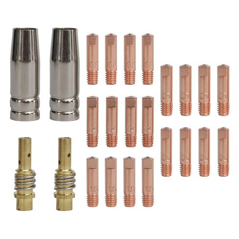 24PCS for 15AK Welding Accessory Kit Contact Tips and Gas Nozzles for MIG Torch Compatible with MB15 Copper Brass Components in Saudi Arabia