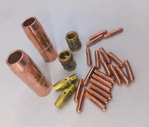 Welding Gas Accessory Kit with 5/8-Inch Copper Nozzles Contact Tips and Adapters Compatible with M-25/M-40 MIG Guns for Hobart 000068 in Saudi Arabia