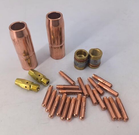 Welding Gas Accessory Kit with 5/8-Inch Copper Nozzles Contact Tips and Adapters Compatible with M-25/M-40 MIG Guns for Hobart 000068 in Saudi Arabia