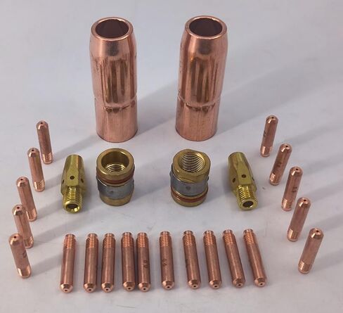 Welding Gas Accessory Kit with 5/8-Inch Copper Nozzles Contact Tips and Adapters Compatible with M-25/M-40 MIG Guns for Hobart 000068 in Saudi Arabia