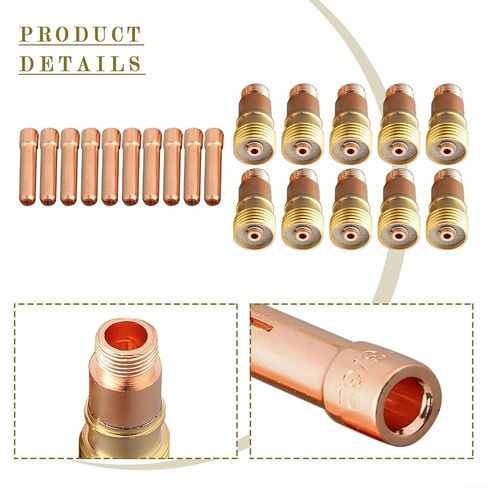 20pcs TIG Collet Set with for Stubby Gas Lens 17GL332 10N24S 3/32 Essential Welding Accessories for Professionals in Saudi Arabia