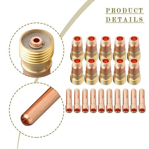 20pcs TIG Collet Set with for Stubby Gas Lens 17GL332 10N24S 3/32 Essential Welding Accessories for Professionals in Saudi Arabia