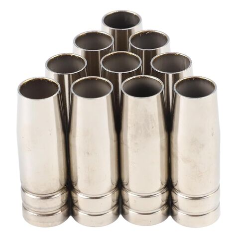 MIG MB15 Conical Nozzle Cover Brass Gas Push-On Welding Accessory 18mm OD 12mm ID 54mm Length Compatible with Welders 10pcs in Saudi Arabia