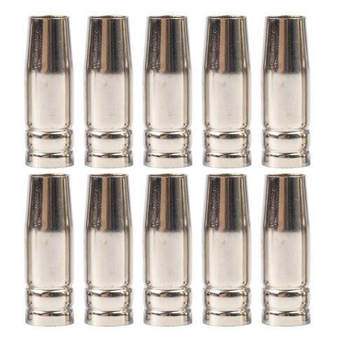MIG MB15 Conical Nozzle Cover Brass Gas Push-On Welding Accessory 18mm OD 12mm ID 54mm Length Compatible with Welders 10pcs in Saudi Arabia