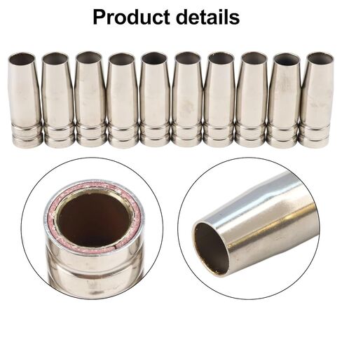 MIG MB15 Conical Nozzle Cover Brass Gas Push-On Welding Accessory 18mm OD 12mm ID 54mm Length Compatible with Welders 10pcs in Saudi Arabia