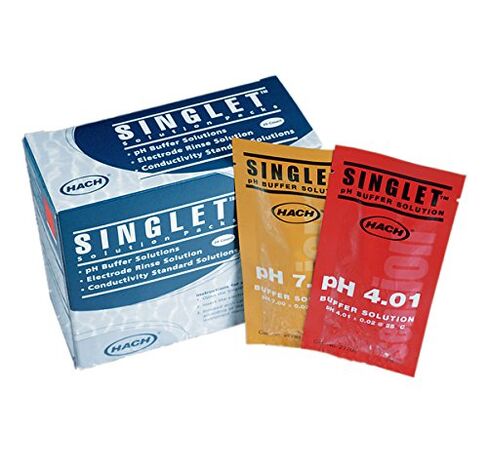 Hach Singlet™ محلول درجة حموضة أحادي الاستخدام، حزمة مختلطة، درجة حموضة 4.01 و7.00، 10 قطع لكل منها، 2769920 in Saudi Arabia