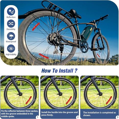 Bike Wheel Reflectors, 4PCS Plastic Bicycle Wheel Reflectors for Night Riding, Safety for Road Mountain Bicycle Night Riding in Saudi Arabia