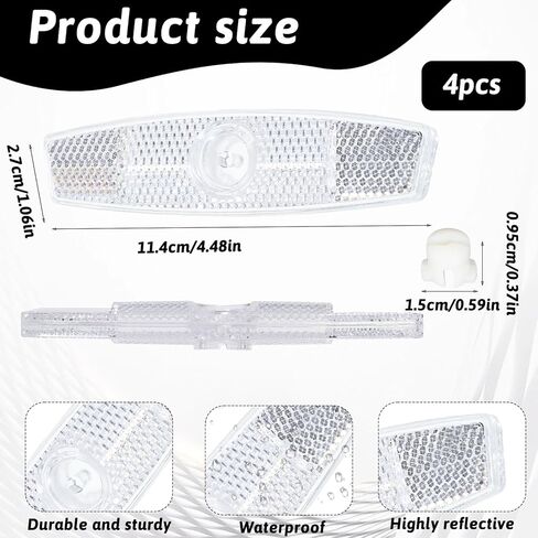 4Pcs Bike Wheel Reflectors, Bike Spoke Reflectors, Safety Warning Spoke Reflector for Night Riding for Mountain Bike Decoration Night Riding in Saudi Arabia