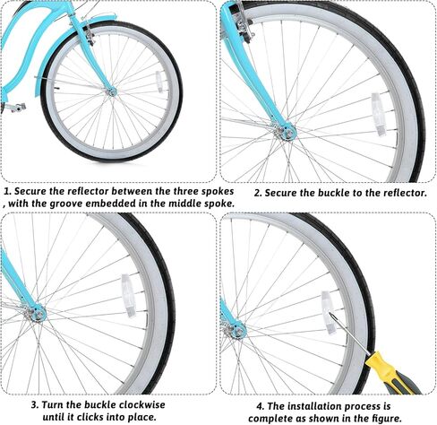 4Pcs Bike Wheel Reflectors, Bike Spoke Reflectors, Safety Warning Spoke Reflector for Night Riding for Mountain Bike Decoration Night Riding in Saudi Arabia