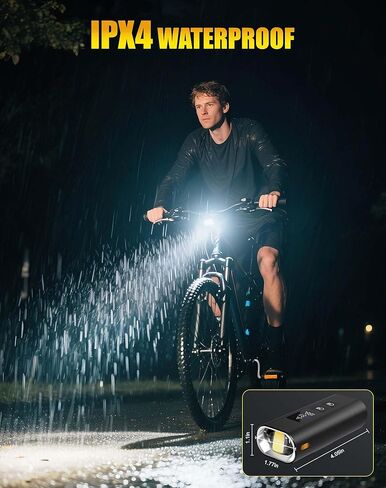 Rechargeable Bike Lights - Dual Color LED Beads 1600LM, 5200mAh Bike Light for Night Riding, 13 Lighting Modes, with Smart Remote IPX4 Waterproof Bicycle Headlight for Cyclists and Commuters in Kuwait