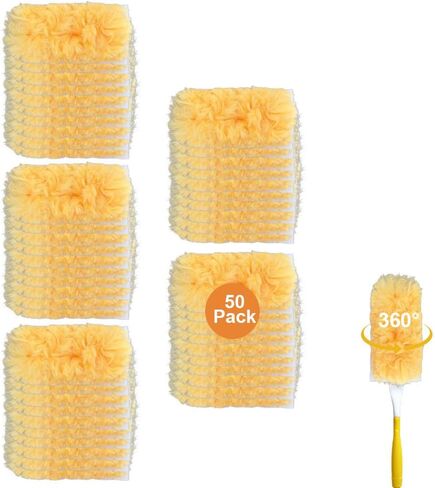 50 عبوة من عبوات منفضة الغبار للاستعمال مرة واحدة، متوافقة مع معظم مقابض منفضة الغبار القياسية، مجموعة إعادة ملء منافض الغبار لتنظيف الأثاث والسقف العمياء FA in Kuwait