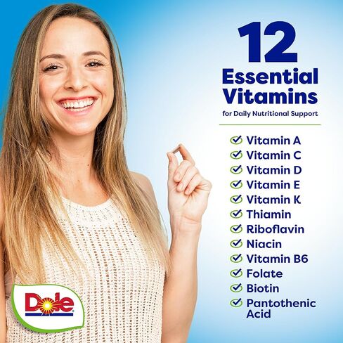 Dole Daily Fruits and Veggies Supplement - Whole Food Plant-Based Nutrition with 25 Fruits + 25 Vegetables, 12 Essential Vitamins & Minerals, Antioxidant Superfoods, 180 Capsules (2 Pack) in Saudi Arabia