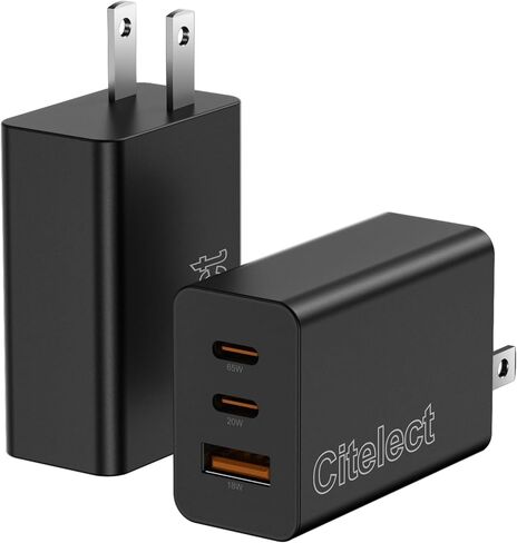2 حزمة شاحن USB C بقوة 100 واط، محول شحن سريع 3 منافذ، مكعبات شحن سريعة من النوع C مكعب PD USBC قابس حائط + QC3.0 USB A شاحن لجهاز MacBook Pro/Air، iPad، iPhone 17/16، Samsung S25 والمزيد - أسود in Kuwait