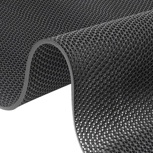 WLWLEO 3 × 20 قدم بجانب حمام السباحة غير قابل للانزلاق حصير حمام السباحة للأرضيات التجارية الكبيرة من البولي فينيل كلوريد مع تصريف للحمام والمرآب الخلفي والمطبخ وحمام السباحة والسجاد المزخرف، أسود، 0.9 × 6 م/3 × 20 قدم in Kuwait