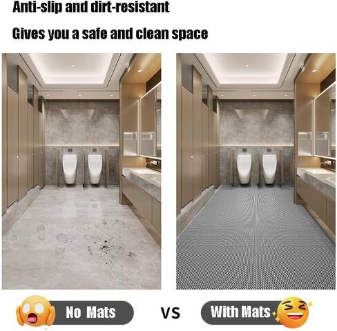 WLWLEO 3 × 20 قدم بجانب حمام السباحة غير قابل للانزلاق حصير حمام السباحة للأرضيات التجارية الكبيرة من البولي فينيل كلوريد مع تصريف للحمام والمرآب الخلفي والمطبخ وحمام السباحة والسجاد المزخرف، أسود، 0.9 × 6 م/3 × 20 قدم in Kuwait