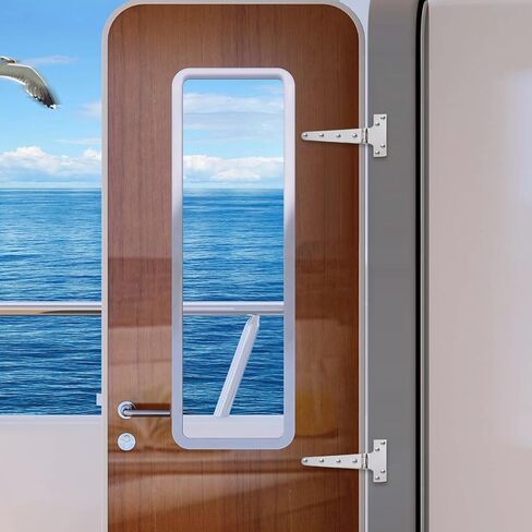 2 قطعة مفصلات T من الفولاذ المقاوم للصدأ 8 في 316، درجة بحرية، مفصلات أبواب شديدة التحمل، مقاومة للتآكل، مع 16 براغي M5 لسهولة التركيب in Kuwait