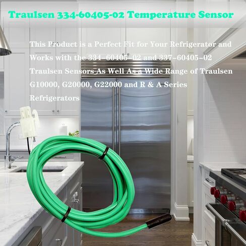 334-60405-02 مستشعر درجة حرارة الملف الأخضر Traulsen 74 بوصة 337-60405-02 مسبار بديل مع خزانة ثلاجة Traulsen G1000، G2000، G22000، خدمة استبدال لمدة عام واحد (قطعتان) in Kuwait