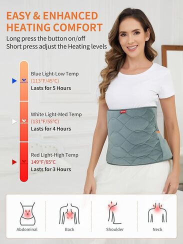 وسادة تدفئة محمولة من فوفوتي، وسادة حرارية كهربائية مع بطارية و3 إعدادات للحرارة، وسادة تدفئة لاسلكية للظهر والبطن، وسادة تدفئة خارجية قابلة لإعادة الشحن للنساء والرجال in Kuwait
