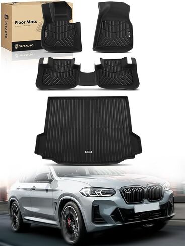 YHTAUTO Floor Mats Fit 2011-2017 BMW X3 F25, 2015-2018 X4 F26 Accessories, TPE All Weather Floor Liner Waterproof Anti-Slip Odorless Custom Fit Car Mats, Interior Car Accessories 1st & 2nd Row Liner in Saudi Arabia