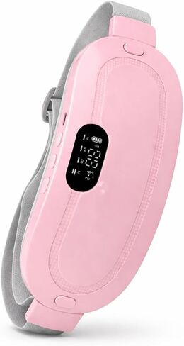 Heating Pad for Period Cramps, Portable Menstrual Heating Pad with Massage, Cordless & Rechargeable, Wearable Heating Belt for Women, Period Pain Relief Device, 3 Heat Levels & 4 Massage Modes in Saudi Arabia