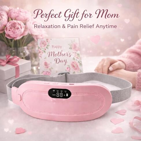 Heating Pad for Period Cramps, Portable Menstrual Heating Pad with Massage, Cordless & Rechargeable, Wearable Heating Belt for Women, Period Pain Relief Device, 3 Heat Levels & 4 Massage Modes in Saudi Arabia