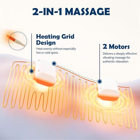 DAILYLIFF Massage Heating Pad, 12"x 24" Electric Heated Pads with Massager, 4 Massage Modes, 6 Heat Settings, 24 Relaxing Combinations, UL Certification, Blue in Saudi Arabia