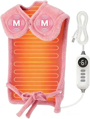 DAILYLIFF Massage Heating Pad, 12"x 24" Electric Heated Pads with Massager, 4 Massage Modes, 6 Heat Settings, 24 Relaxing Combinations, UL Certification, Blue in Saudi Arabia