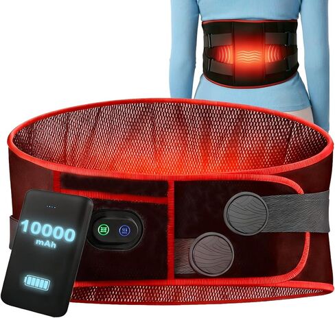 SENAINS Cordless Heating Pad with Massager for Back Pain Relief & Period Cramps, 3 Heat & 5 Vibration Modes, 30-Min Auto-Off, Rechargeable Portable Wearable Heat Pad Gift for Women Men in Saudi Arabia
