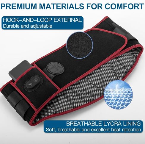 SENAINS Cordless Heating Pad with Massager for Back Pain Relief & Period Cramps, 3 Heat & 5 Vibration Modes, 30-Min Auto-Off, Rechargeable Portable Wearable Heat Pad Gift for Women Men in Saudi Arabia