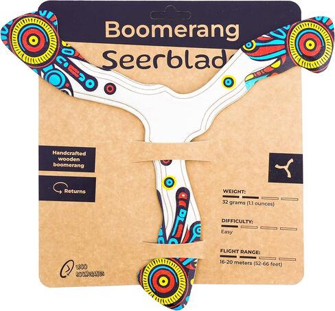 Boomerang for Teens & Adults, Designed for Beginners – Easy to Throw, Pro Performance Boomerang That Comes Back, Made of Plywood, Fun Outdoor Game, Thin, Lightweight and Safe to Use, Model: N6 in Saudi Arabia